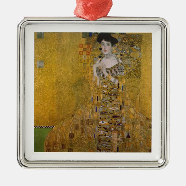 Adele Bloch Bauer by Gustav Klimt Metal Ornament (Front)