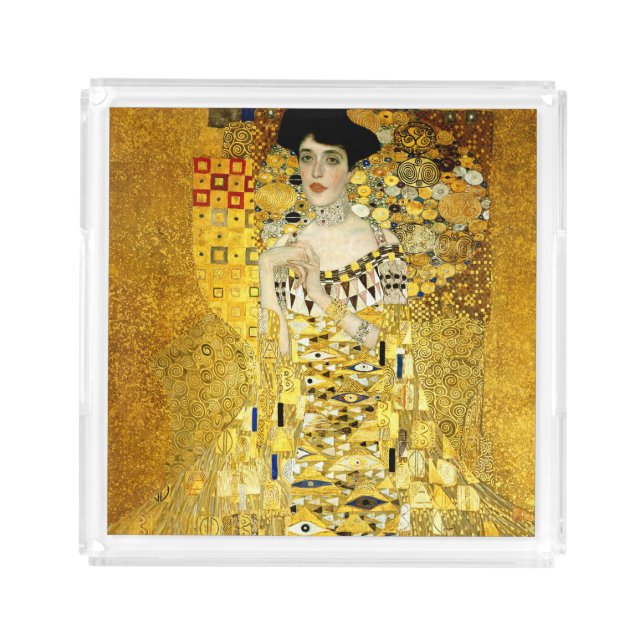 Adele Bloch-Bauer I by Gustav Klimt Acrylic Tray (Front)