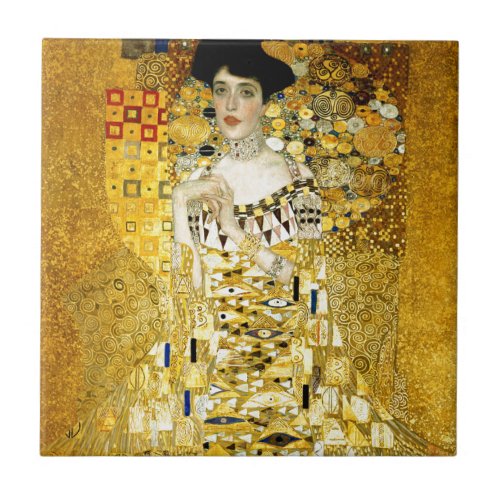 Adele Bloch_Bauer I by Gustav Klimt Art Nouveau Ceramic Tile