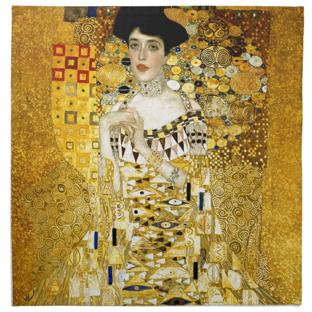 Adele Bloch-Bauer I by Gustav Klimt Art Nouveau Napkin (Front)