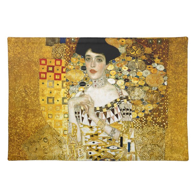 Adele Bloch-Bauer I by Gustav Klimt Art Nouveau Placemat (Front)