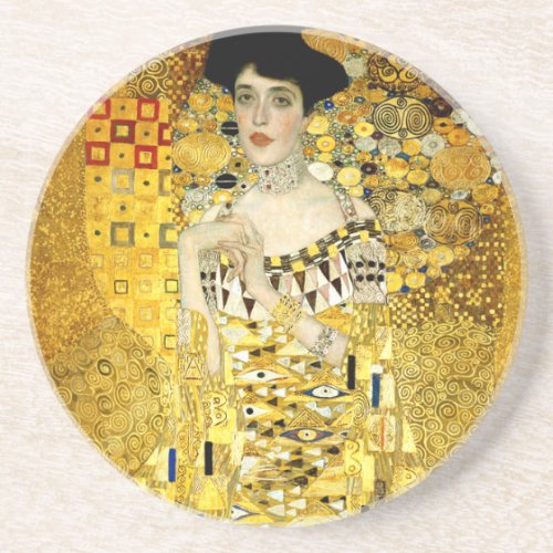 Adele Bloch_Bauer I by Gustav Klimt Art Nouveau Sandstone Coaster