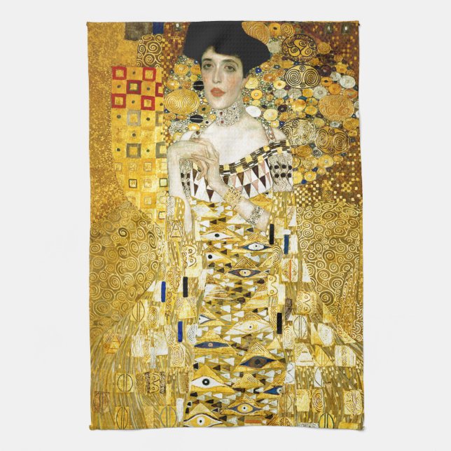 Adele Bloch-Bauer I by Gustav Klimt Art Nouveau Towel (Vertical)