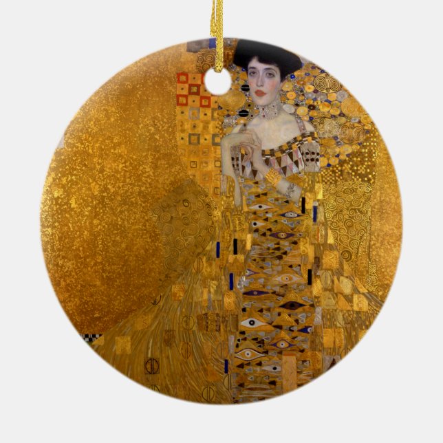 Adele Bloch-Bauer's Portrait by Gustav Klimt 1907 Ceramic Ornament (Back)