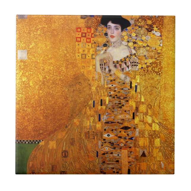 Adele Bloch-Bauer's Portrait by Gustav Klimt Tile (Front)