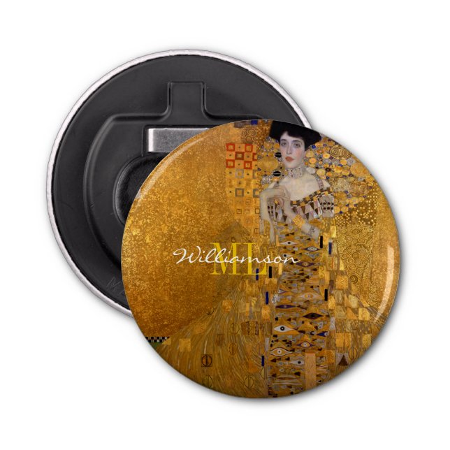 Adele, Lady in Gold by Gustav Klimt, Monogrammed Bottle Opener (Front)