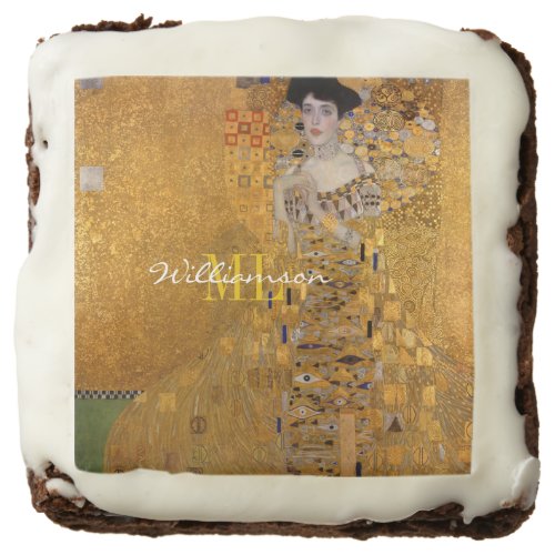 Adele Lady in Gold by Gustav Klimt Monogrammed Brownie