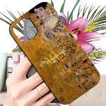 Adele, Lady in Gold by Gustav Klimt, Monogrammed iPhone 15 Case<br><div class="desc">Vintage iPhone mobile case with monogrammed custom name featuring famous artwork "Adele - the Lady in Gold" by Gustav Klimt</div>