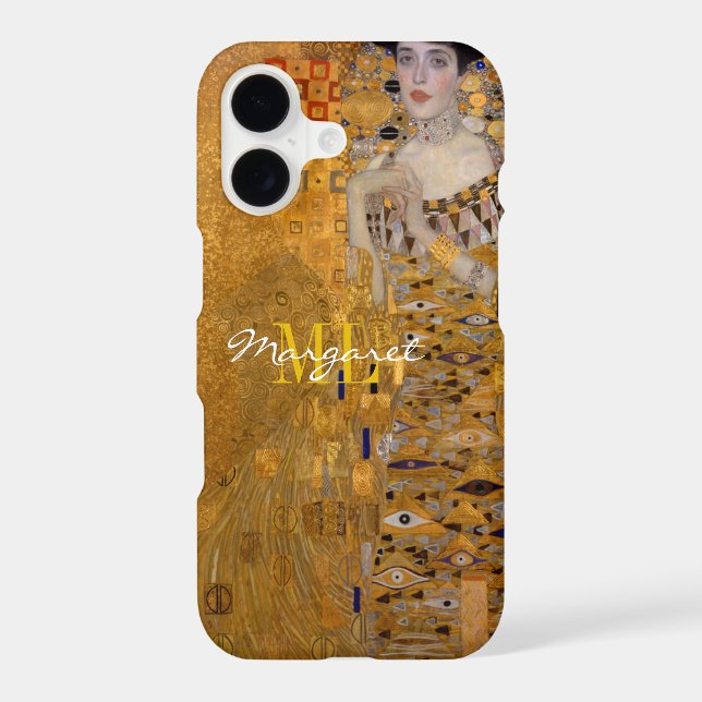 Adele, Lady in Gold by Gustav Klimt, Monogrammed Case-Mate iPhone Case (Back)
