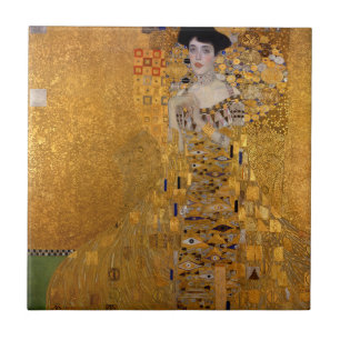 Adele, Lady in Gold by Gustav Klimt, Vintage Ceramic Tile