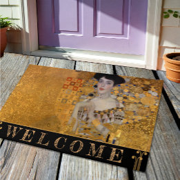 Adele, Lady in Gold by Gustav Klimt, Vintage Doormat