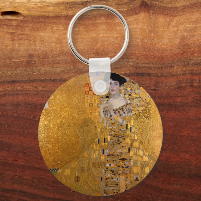 Adele, Lady in Gold by Gustav Klimt, Vintage Keychain (Front)