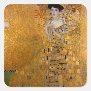 Adele, Lady in Gold by Gustav Klimt, Vintage Square Sticker