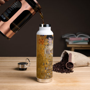 Adele, Lady in Gold by Gustav Klimt, Vintage Water Bottle