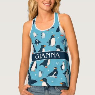 Adelie Penguin Pastel Colorful Pattern Tank Top