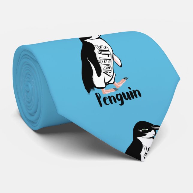 Adelie penguins Black and white bird Neck Tie (Rolled)