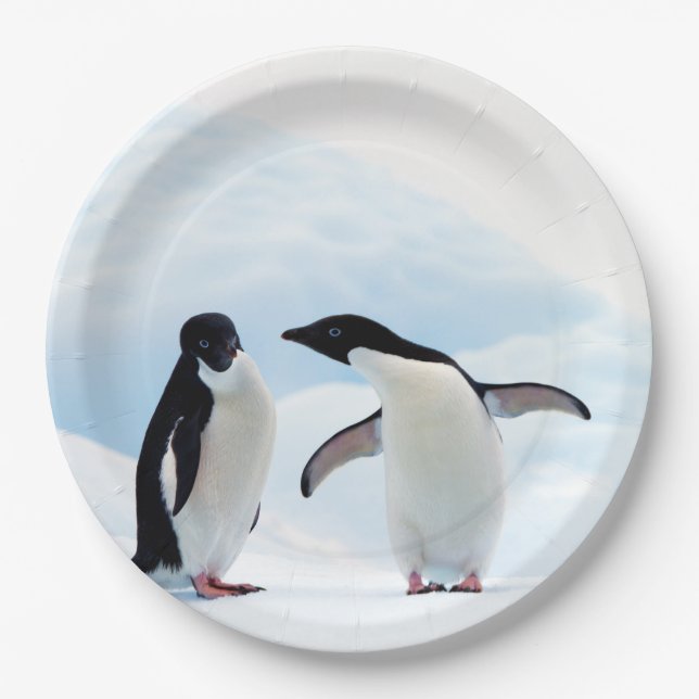 Adelie Penguins Paper Plates (Front)