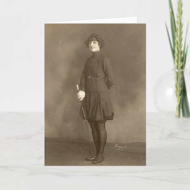 Adeline Gehrig Fencing 1924 Olympics Note Card (Front)