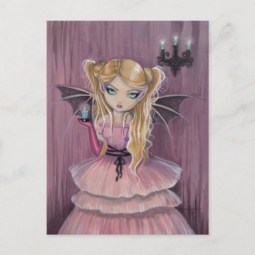 Adeline in Pink Gothic Vampire Fairy Postcard