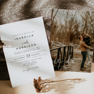 ADELLA Classic Modern Minimalist Photo Wedding Invitation