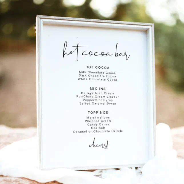 ADELLA Edgy Minimalist Hot Cocoa Bar Menu Poster Zazzle adella-edgy-minimalist-hot-cocoa-bar-menu-poster-zazzle