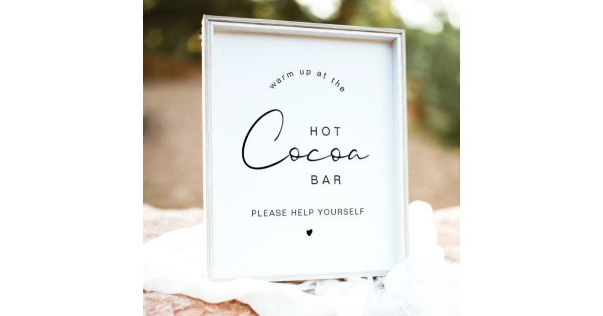 ADELLA Edgy Minimalist Winter Hot Cocoa Bar Poster | Zazzle