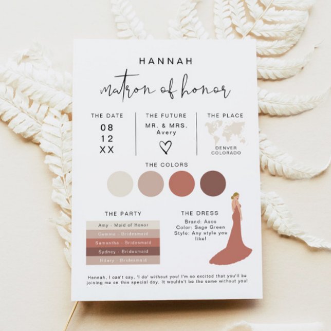 ADELLA Edgy Modern EDITABLE Bridesmaid Info Card (Creator Uploaded)