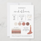 ADELLA Edgy Modern EDITABLE Bridesmaid Info Card | Zazzle