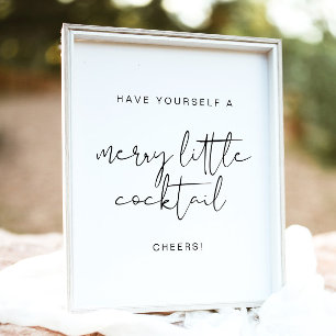 ADELLA Edgy Modern Merry Little Cocktail Christmas Poster