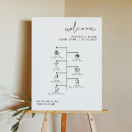 ADELLA Edgy Modern Minimal Wedding Icon Timeline  Foam Board