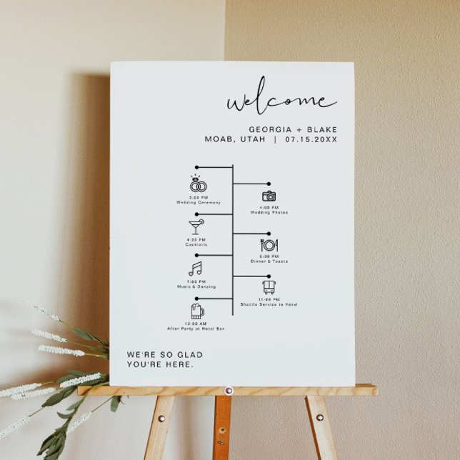 ADELLA Edgy Modern Minimal Wedding Icon Timeline  Foam Board (Creator Uploaded)