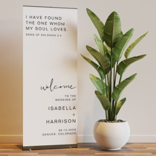 ADELLA Edgy Modern Minimal Wedding Welcome Retractable Banner