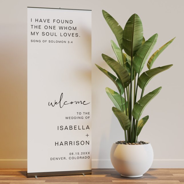 ADELLA Edgy Modern Minimal Wedding Welcome Retractable Banner (Creator Uploaded)