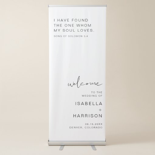 ADELLA Edgy Modern Minimal Wedding Welcome Retractable Banner | Zazzle