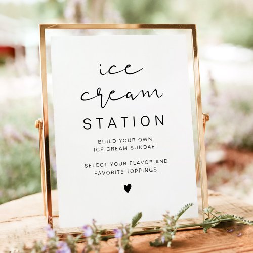 ADELLA Edgy Modern Minimalist Ice Cream Station  Poster