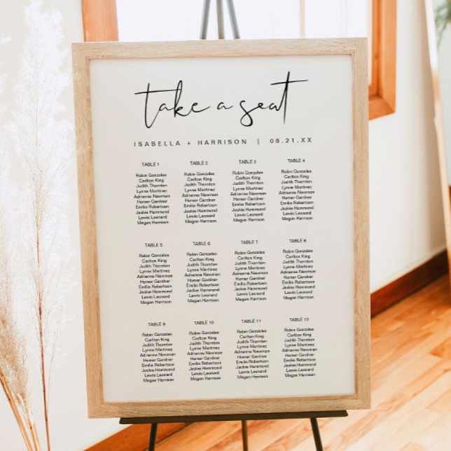 ADELLA Edgy Modern Minimalist Seating Chart Poster (Creator Uploaded)