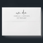 ADELLA Edgy Modern Minimalist We Do Wedding Envelope<br><div class="desc">This wedding envelope features a black and white color combination paired with an edgy modern minimalist design with the words,  'we do' written on the return address envelope flap. Easily change the name and address and pair with anything from the Edgy Modern Minimalist Collection.</div>
