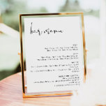 ADELLA Edgy Modern Minimalist Wedding Bar Menu Poster<br><div class="desc">This bar menu sign features an edgy handwritten font,  and a modern minimalist design. Easily change the font and background color to match your event. This is perfect for a wedding,  couple's shower,  bridal shower,  engagement party or any other special event.</div>