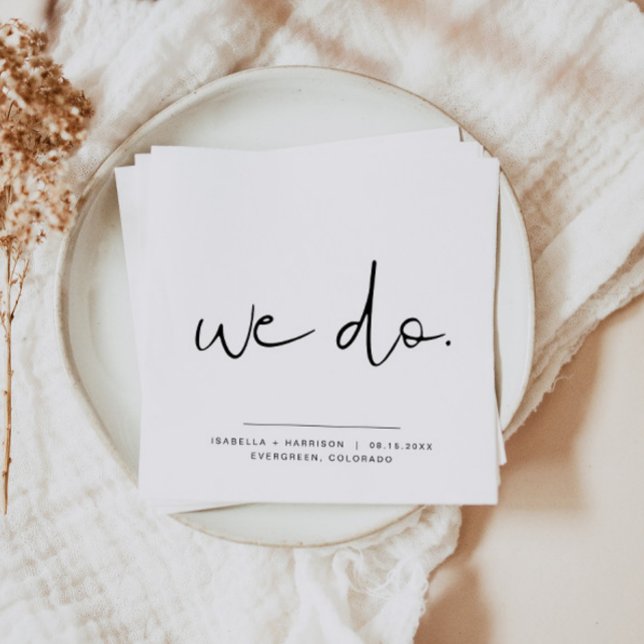 ADELLA Edgy Modern Minimalist Wedding We Do Napkins (Creator Uploaded)