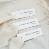 Minimalistic Gold Wedding Name Tag Place Cards