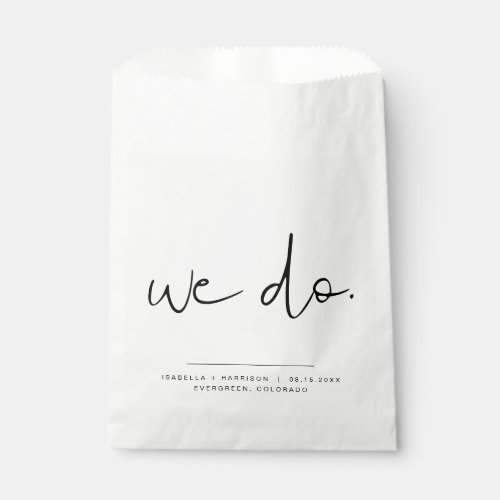 ADELLA Edgy Simple Modern Minimalist We Do Wedding Favor Bag