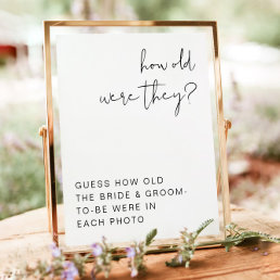 ADELLA How Old Were They Bridal Shower Game Sign