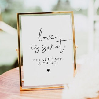 ADELLA Minimal Love is Sweet Treat Favor Sign Invitation