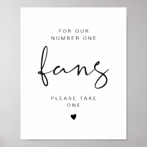 ADELLA Minimal Please Take a Fan Wedding Sign