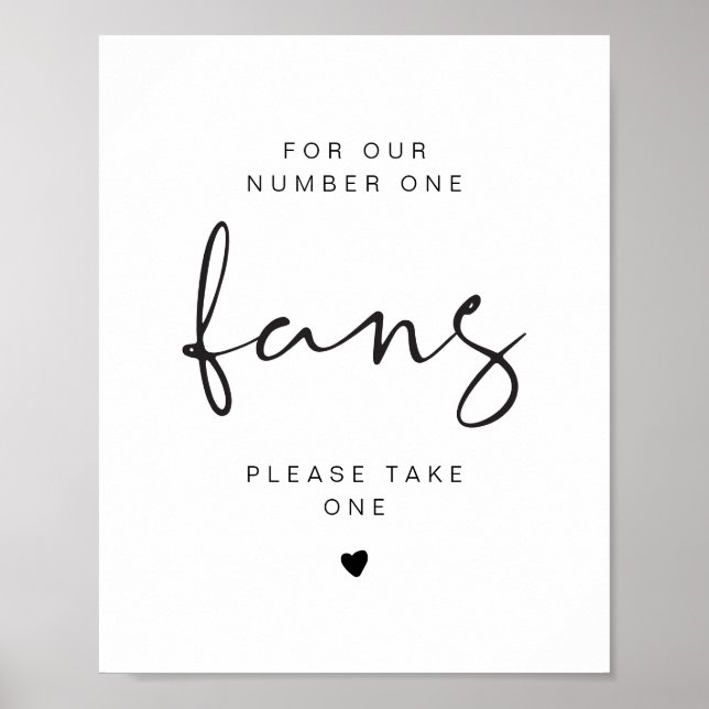 ADELLA Minimal Please Take a Fan Wedding Sign (Front)