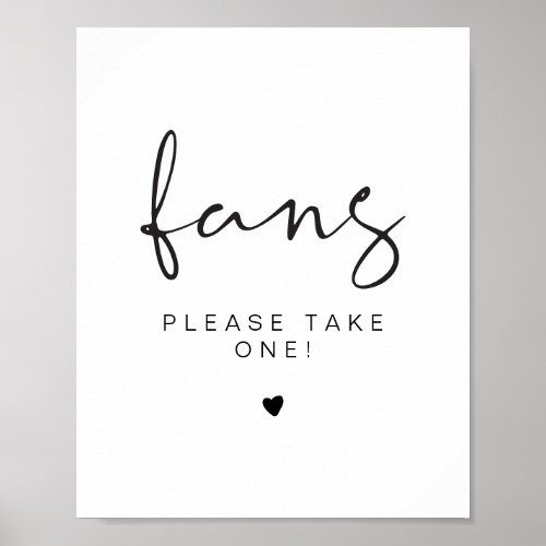 ADELLA Minimal Please Take a Fan Wedding Sign