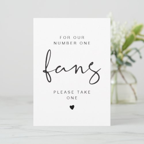 ADELLA Minimal Please Take a Fan Wedding Sign Invitation