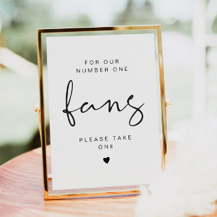 ADELLA Minimal Please Take a Fan Wedding Sign Invitation