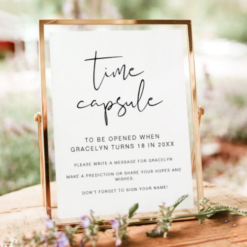 ADELLA Minimalist Baby Shower Time Capsule Sign 