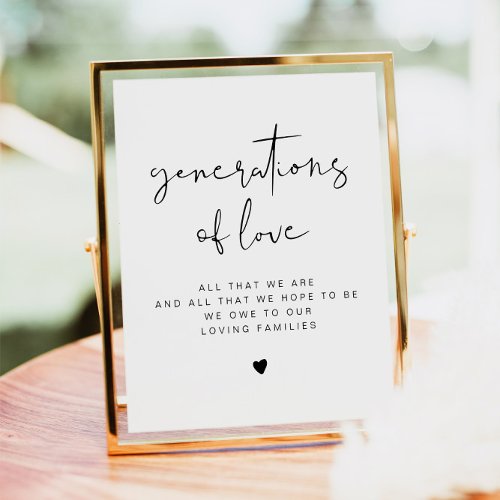 ADELLA Minimalist Generations of Love Wedding Sign